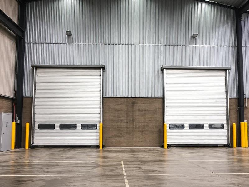 Industrial loading bay with heavy duty roller shutters